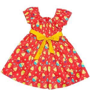 Disney Girl’s Dress Dress Shop Tropical Snack Dole Whip Red Yellow Size XXS NWT